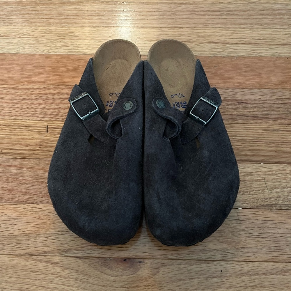 Birkenstock Black Suede Mules
